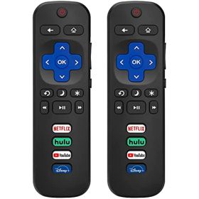 (Pack of 2) Replaced Remote Control Only for Roku TV; Compatible for TCL/Hisense/Onn/Sharp/Element/Westinghouse/Philips Roku Series Smart TVs (Not for