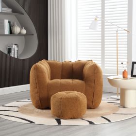 Soft Bean Bag Chair with High Resilient Foam(Chips)for living room and bedroom,Comfortable Square Lazy Sofa with Footstool, Cover for Adults to Gaming