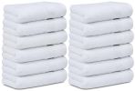 Resort Collection Soft Washcloth Face & Body Towel Set 12 Pack White 12x12 in Luxury Hotel Plush & Absorbent Cotton Washclothes