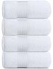 Resort Collection Soft Bath Towels 4 Pack White 28x55 inch Luxury Hotel Plush Absorbent Cotton Bath Towel Large
