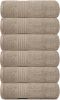 Resort Collection Soft Hand Towels 6 Pack Taupe Color 16x27 in Luxury Hotel Plush Absorbent Cotton Hand Towel