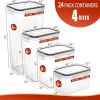 24 Pack Airtight Food Storage Containers with Lids or Kitchen Pantry Organization and storage, BPA Free, Plastic Canister Set