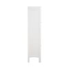 Tall Narrow Tower Freestanding Cabinet with 2 Shutter Doors 5 Tier Shelves for Bathroom, Kitchen ,Living Room ,Storage Cabinet,White