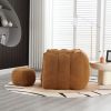 Soft Bean Bag Chair with High Resilient Foam(Chips)for living room and bedroom,Comfortable Square Lazy Sofa with Footstool, Cover for Adults to Gaming