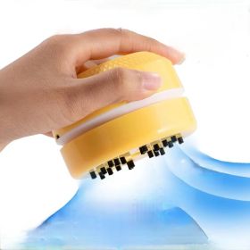 Desktop Vacuum Cleaner; Mini Desktop Vacuum Cleaner; Energy Saving; High Durability Up To 90 Minutes; Cordless 360 Degree Roatation Design For Keyboar (Color: Yellow)